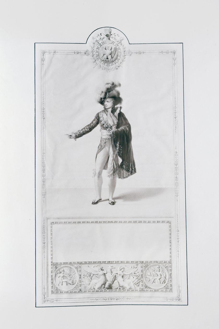 Traje de un Príncipe Gran Dignatario para la Coronación del Emperador Napoleón I y la Emperatriz Josefina en París el 2 de diciembre de 1804, ilustración del 