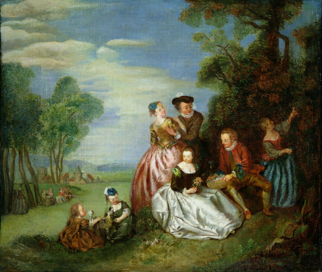 Conversación en un parque de Jean Baptiste Joseph Pater