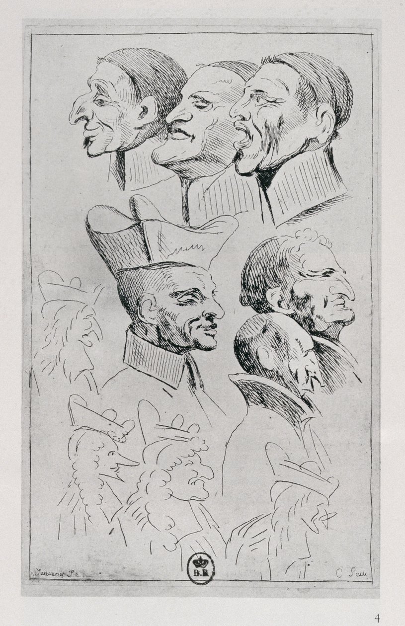 Figuras de jesuitas en caricatura, c.1762 de Jean Baptiste Jouvenet