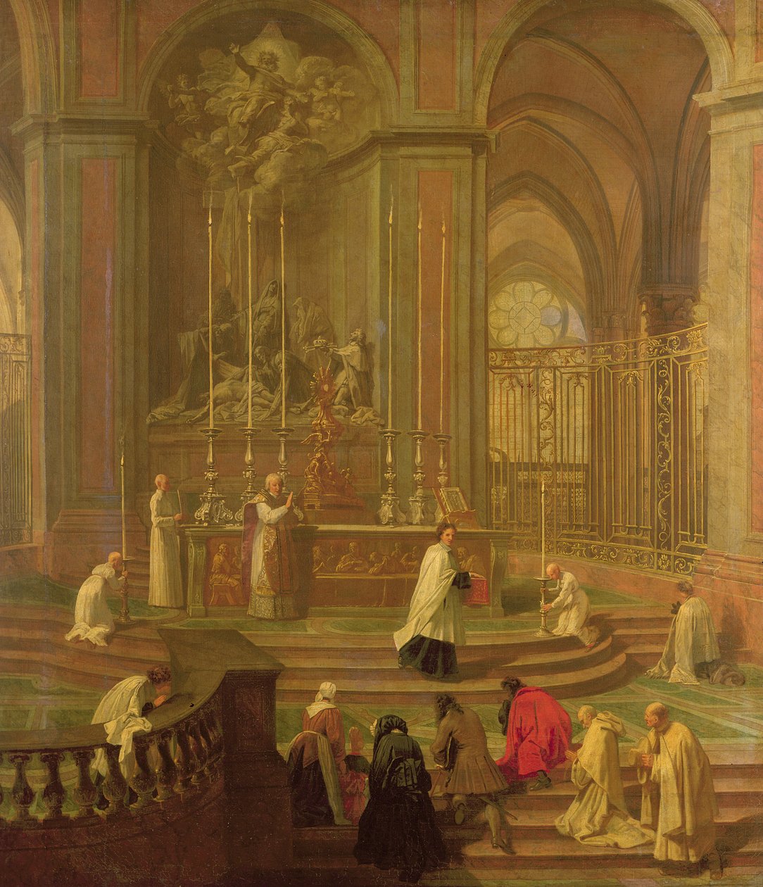 La misa del canónigo Antoine de La Porte o, El altar de Notre Dame, 1708-10 de Jean Baptiste Jouvenet