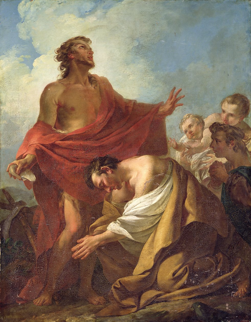 San Juan Bautista bautizando a los judíos en el desierto, 1743 de Jean Baptiste Marie Pierre