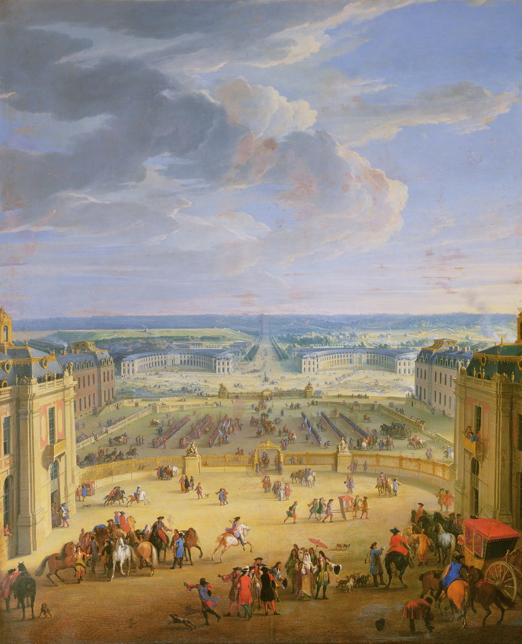 Vista en perspectiva desde el Château de Versalles de la Place d