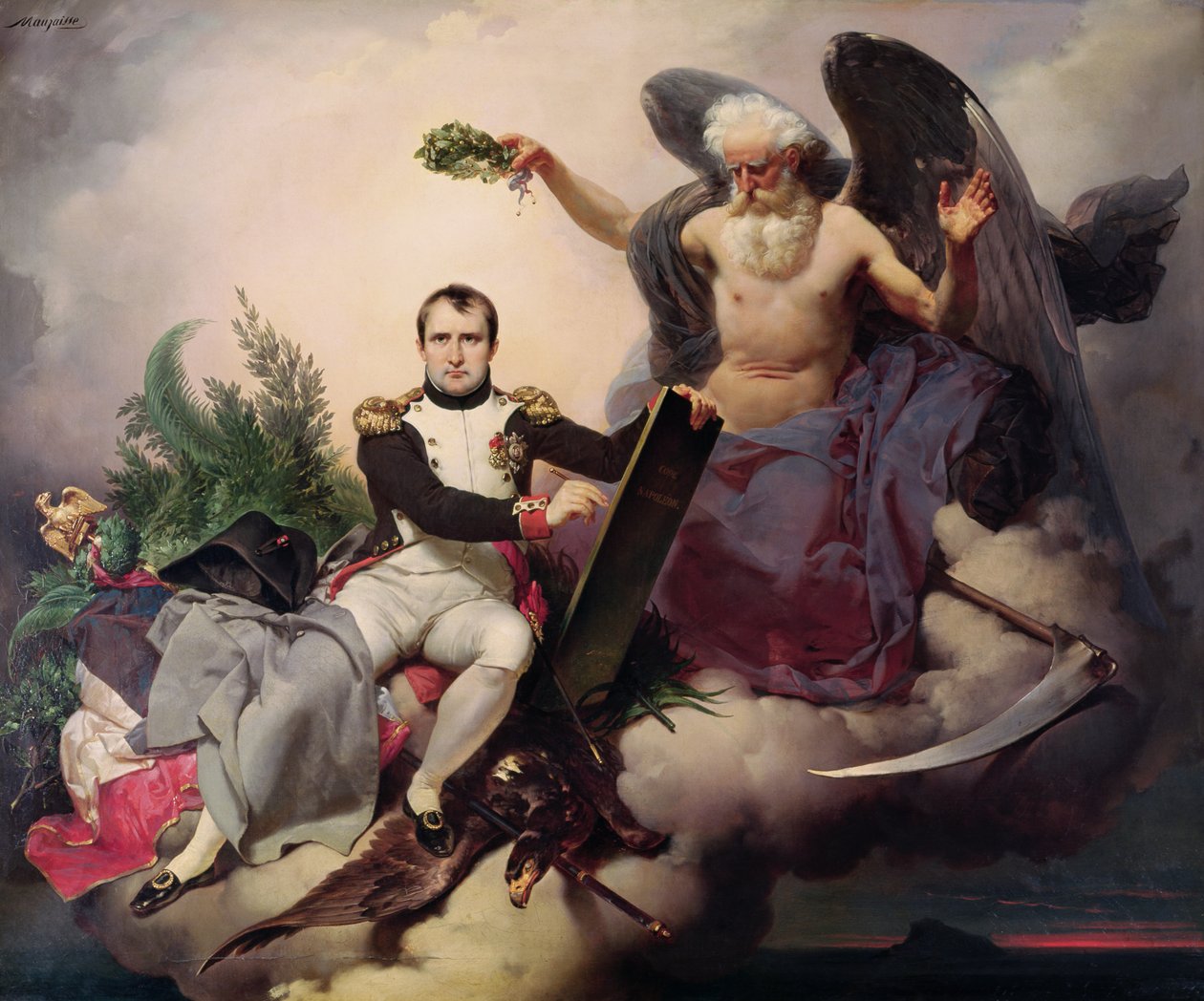 Napoleón coronado por el Tiempo, antes de 1833 de Jean Baptiste Mauzaisse