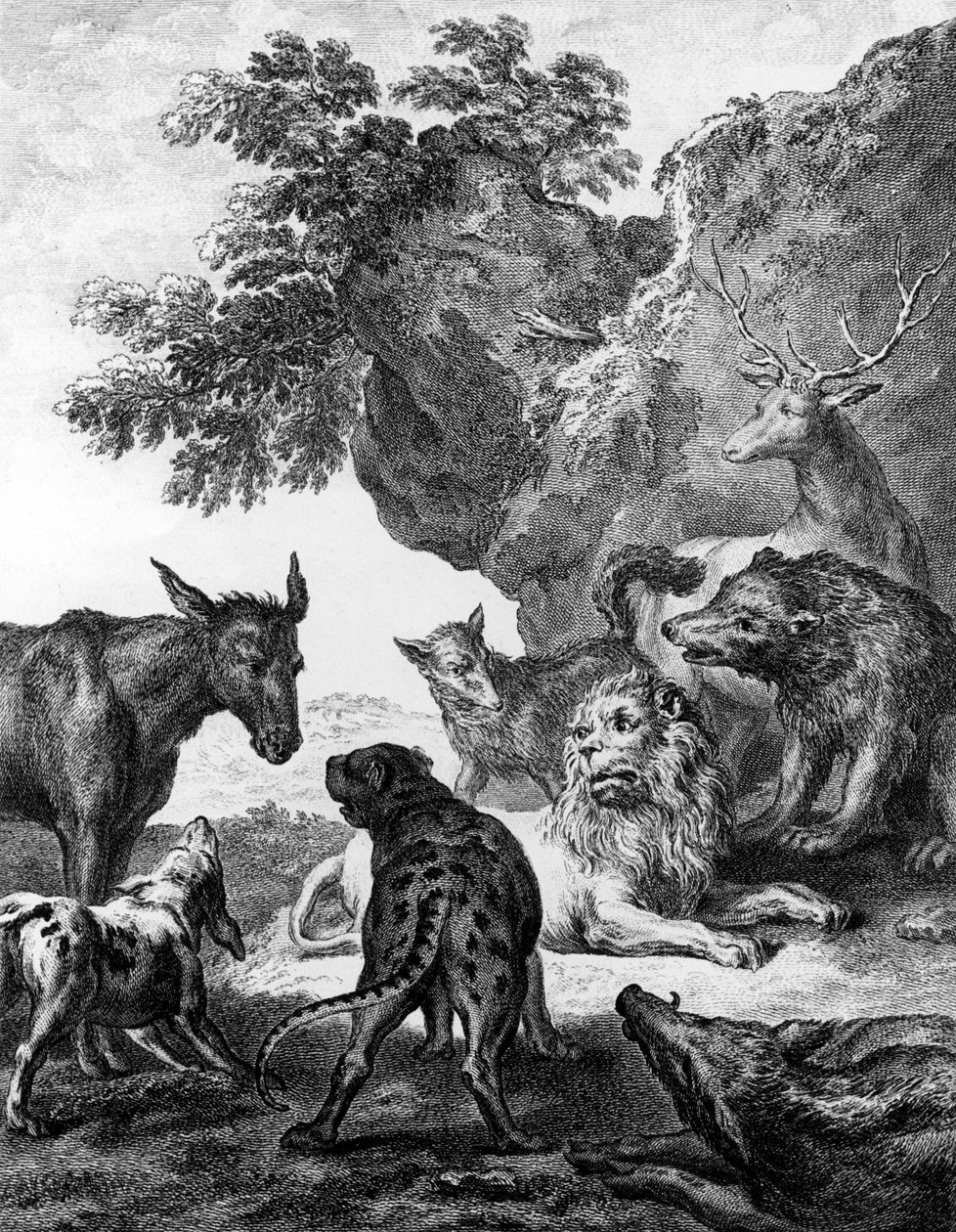 Los animales enfermos de la peste, ilustración para las fábulas de La Fontaine, 1755 de Jean Baptiste Oudry