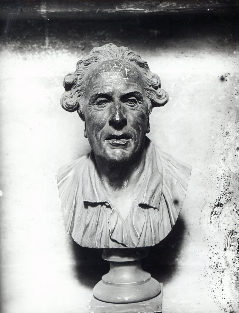 Autorretrato (yeso) de Jean Baptiste Pigalle