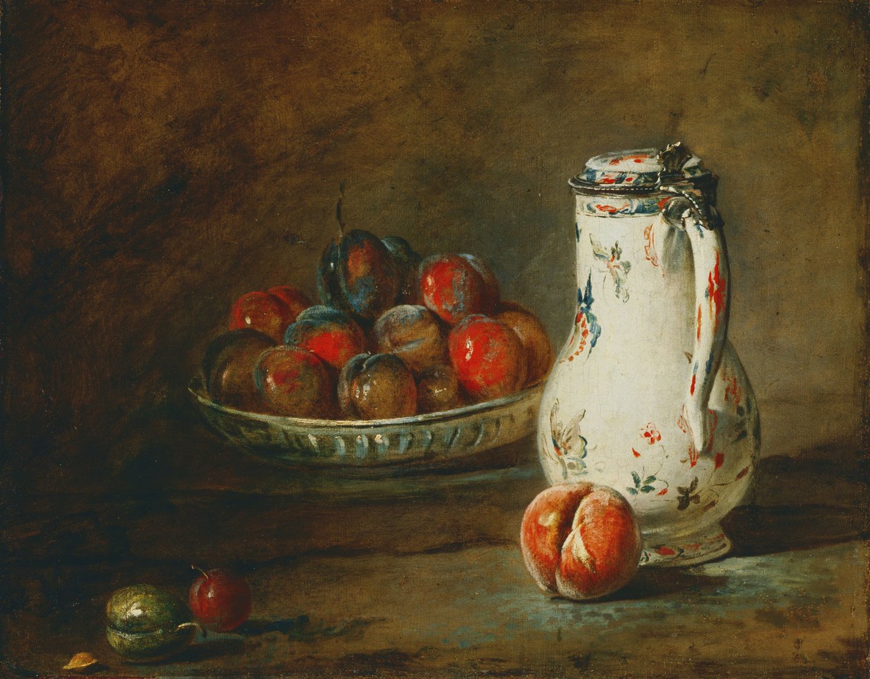Un cuenco de ciruelas de Jean Baptiste Simeon Chardin