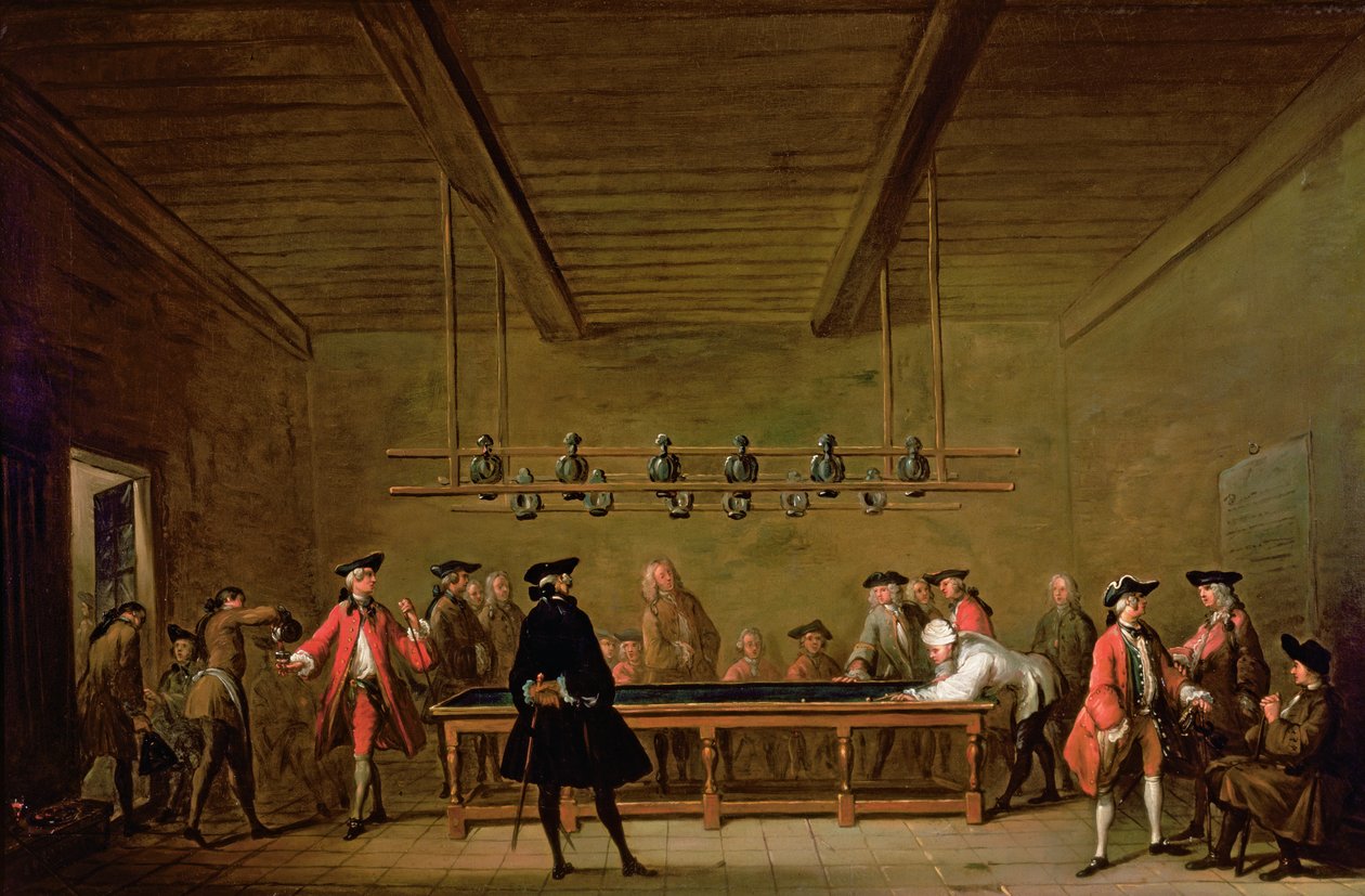 Una partida de billar, c.1720-26 de Jean Baptiste Simeon Chardin