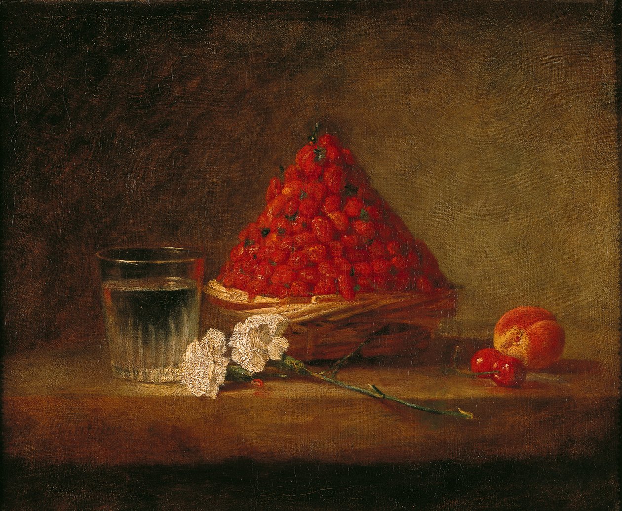 Cesta con fresas silvestres, c.1761 de Jean Baptiste Simeon Chardin