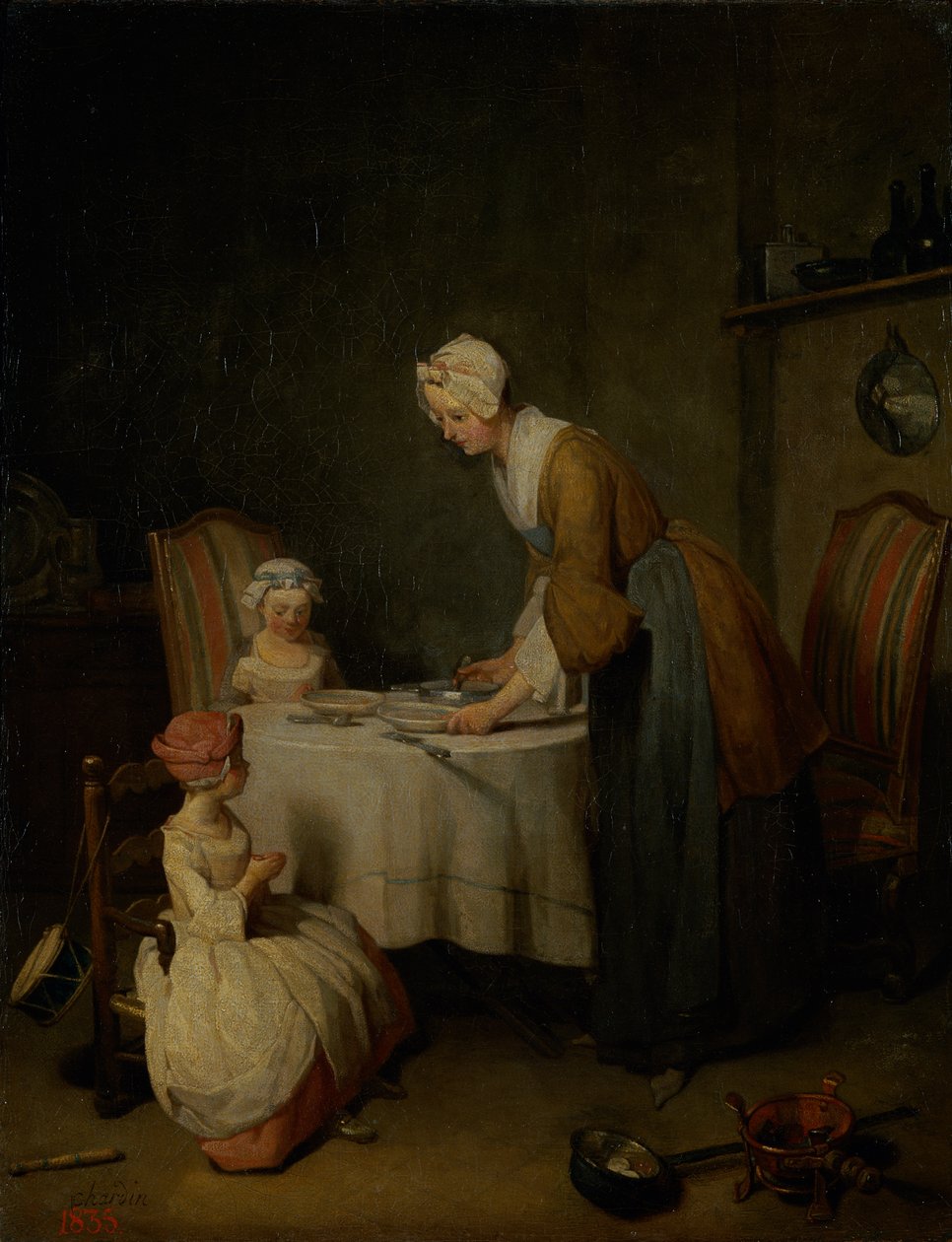 Gracia antes de la comida, 1744 de Jean Baptiste Simeon Chardin