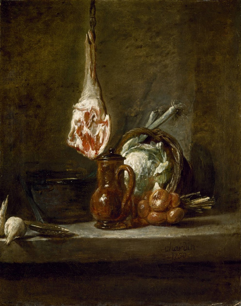 Naturaleza muerta con pierna de cordero de Jean Baptiste Simeon Chardin