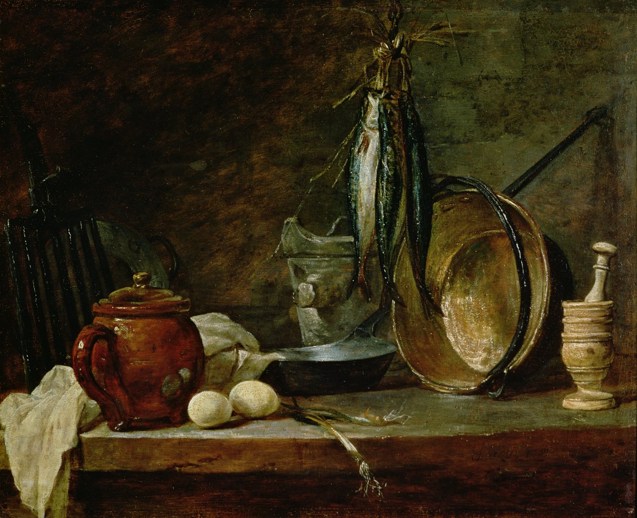 Naturaleza muerta: Menú del Día de Ayuno, 1731 de Jean Baptiste Simeon Chardin