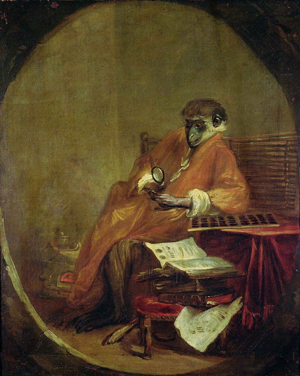El mono anticuario, 1740 de Jean Baptiste Simeon Chardin