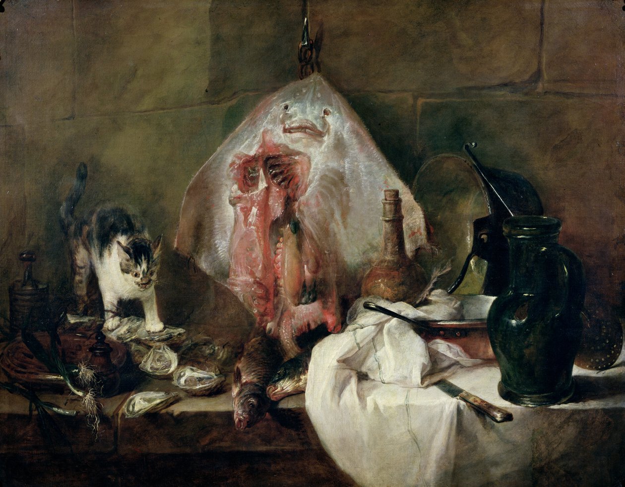La Raya o, El Interior de la Cocina, 1728 de Jean Baptiste Simeon Chardin