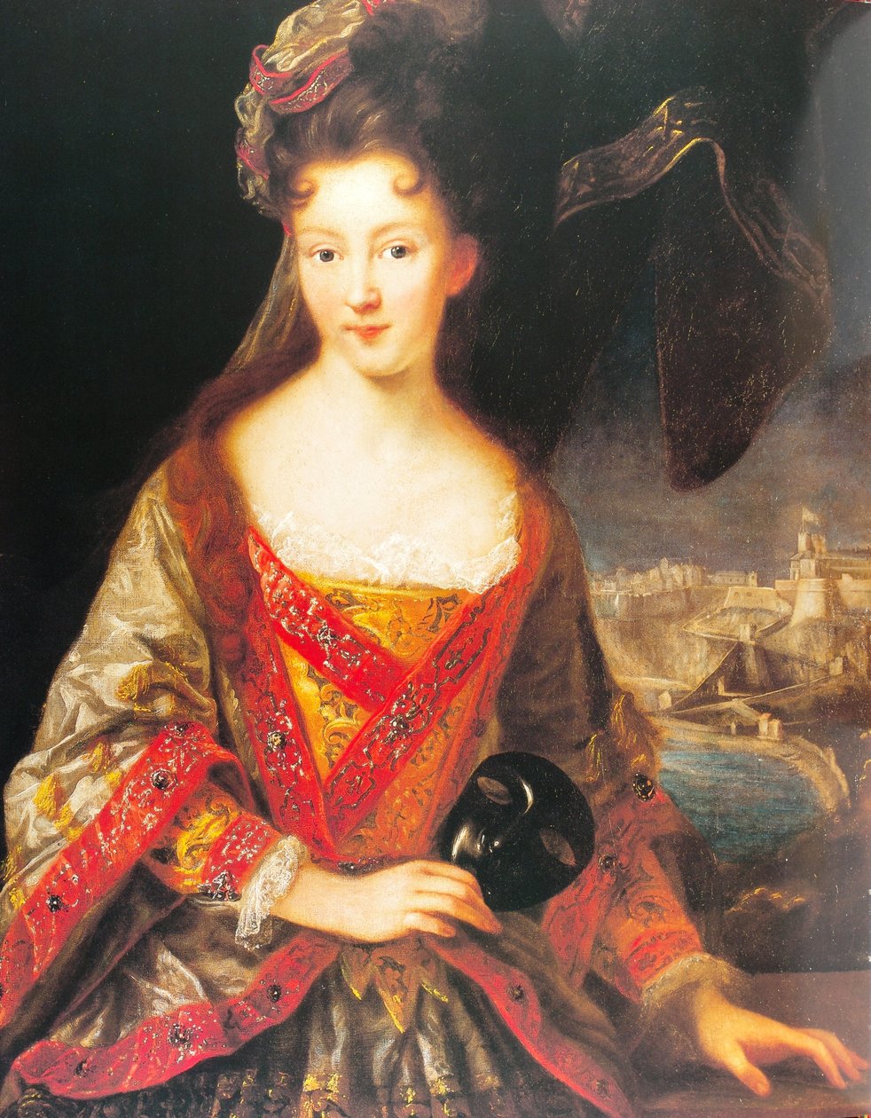 Louise Hippolyte Grimaldi con una vista de Mónaco de Jean Baptiste van Loo