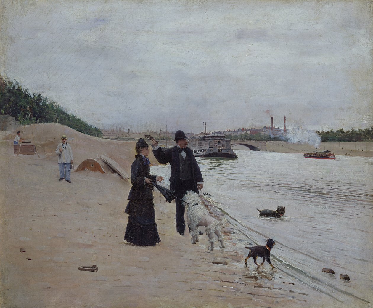 Las orillas del Sena, c.1880 de Jean Beraud