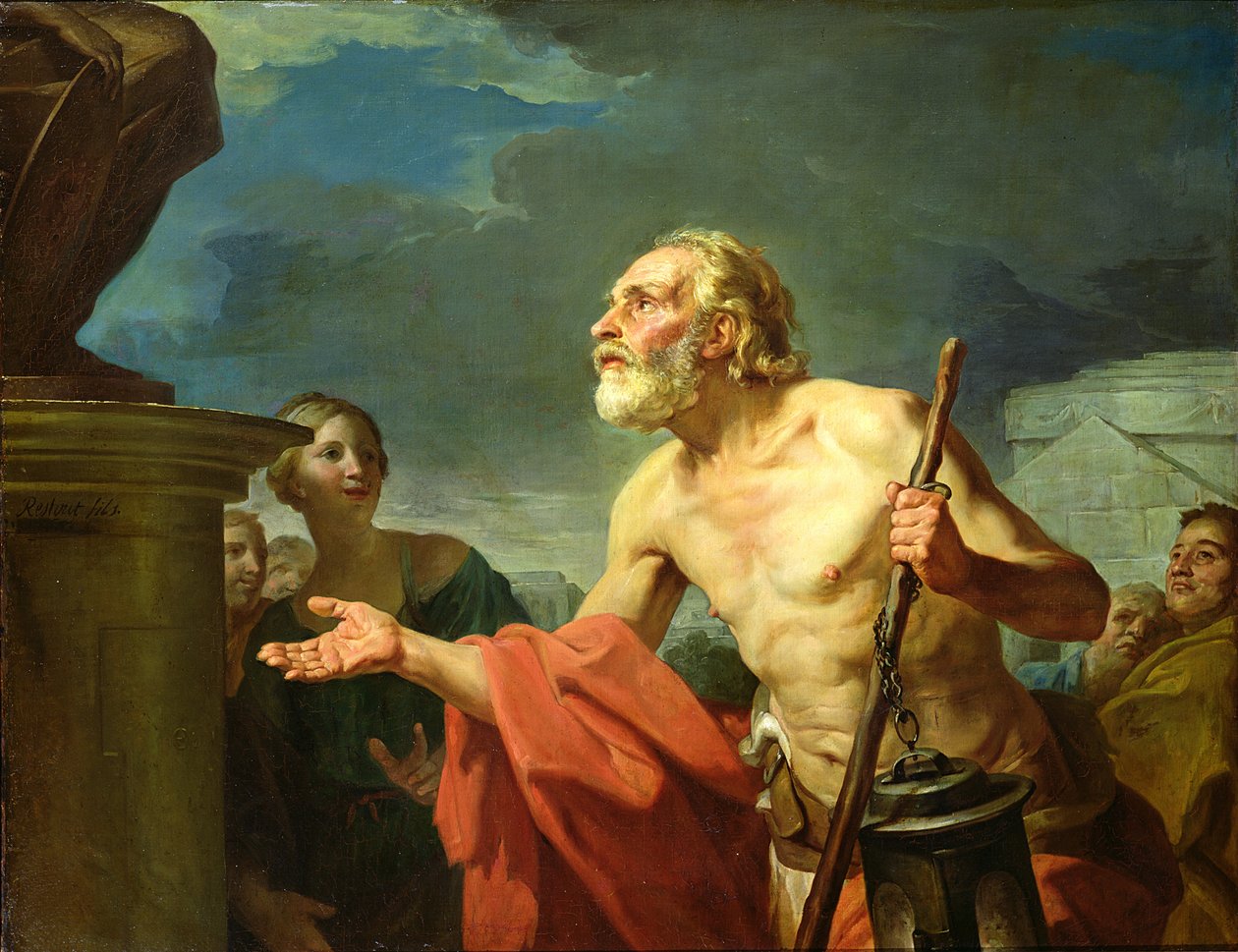 Diógenes pidiendo limosna, 1767 de Jean Bernard Restout