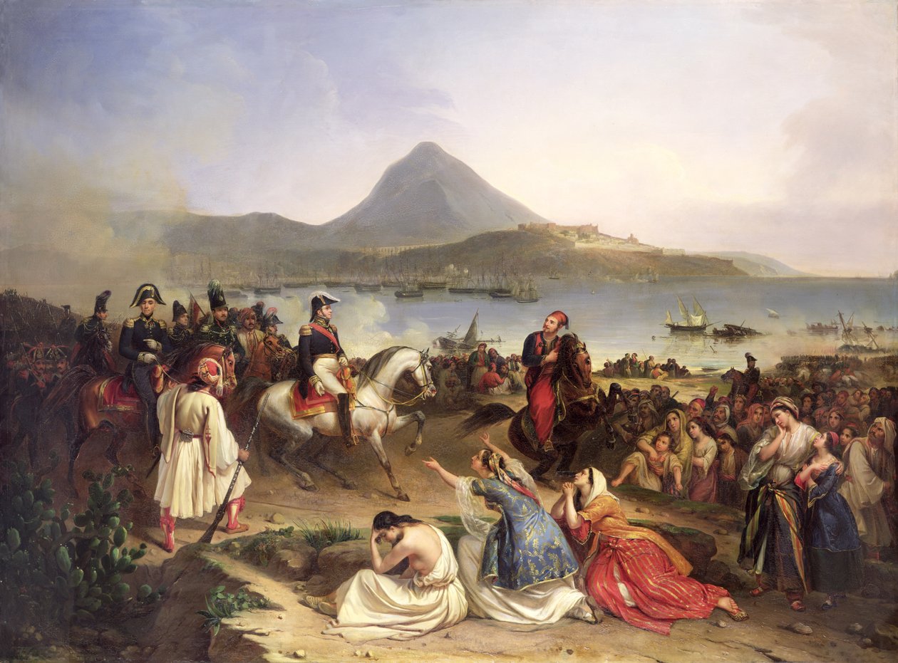 Encuentro entre el General Nicolas Joseph Maison (1771-1840) e Ibrahim Pasha (1789-1848) en Navarino, septiembre de 1828, 1838 de Jean Charles Langlois