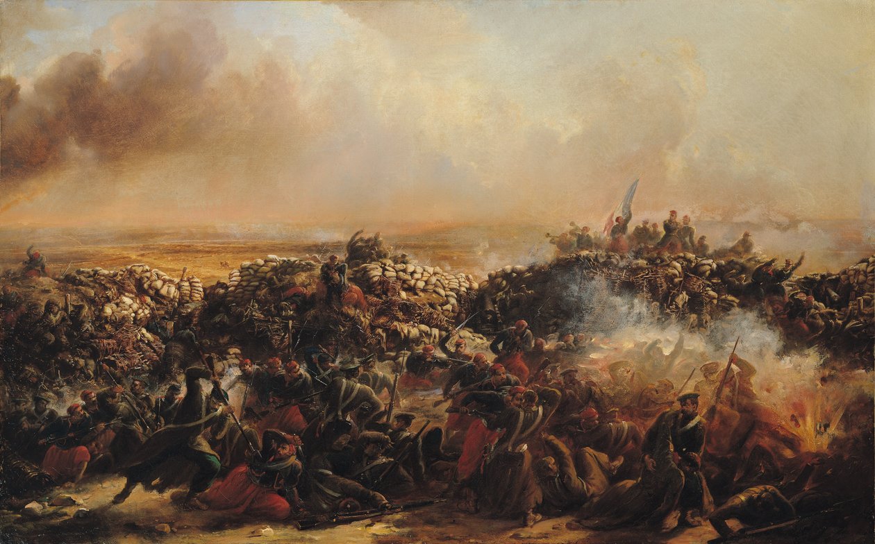 La batalla de Sebastopol, sección central del tríptico de Jean Charles Langlois