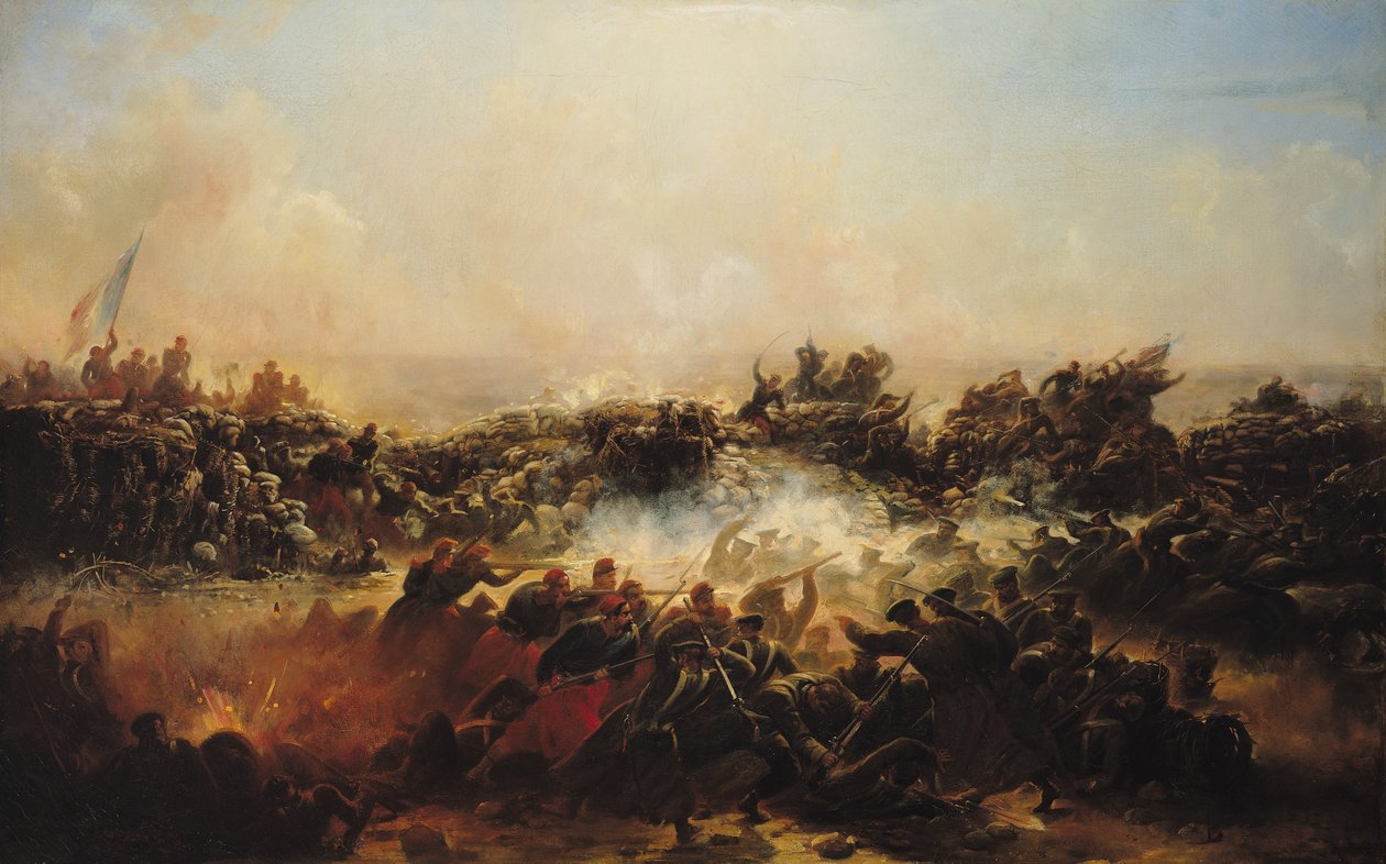 La batalla de Sebastopol, sección derecha del tríptico de Jean Charles Langlois
