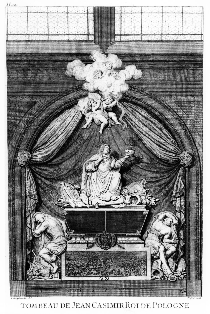 Efigie de la tumba del corazón de Juan II Casimiro Vasa en la Abadía de Saint-Germain-des-Prés en París de Jean Chaufourier