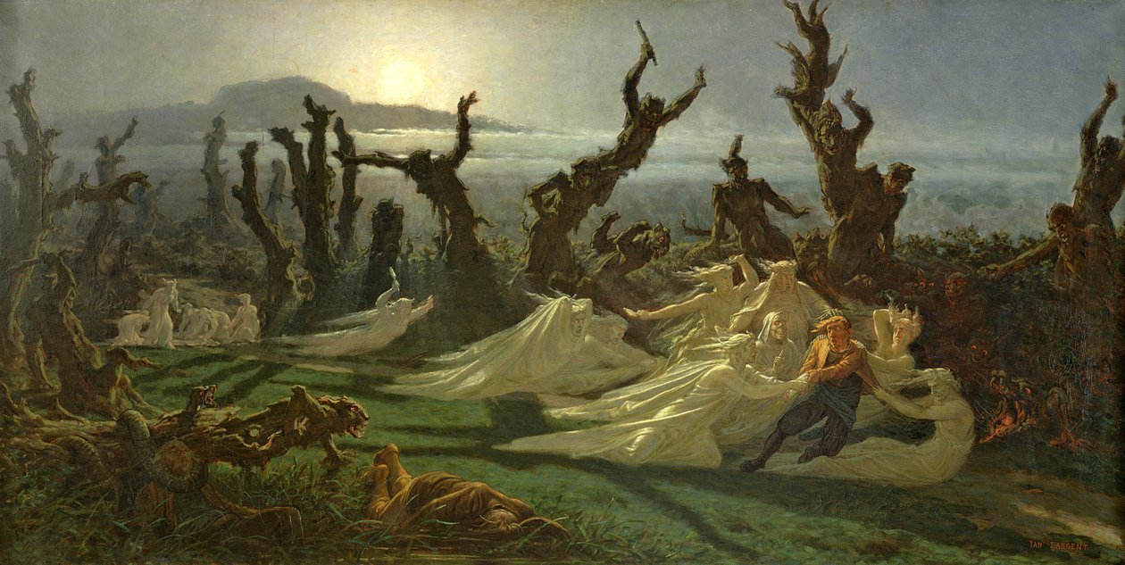 Las Lavanderas de la Noche c.1861 de Jean Edouard Dargent