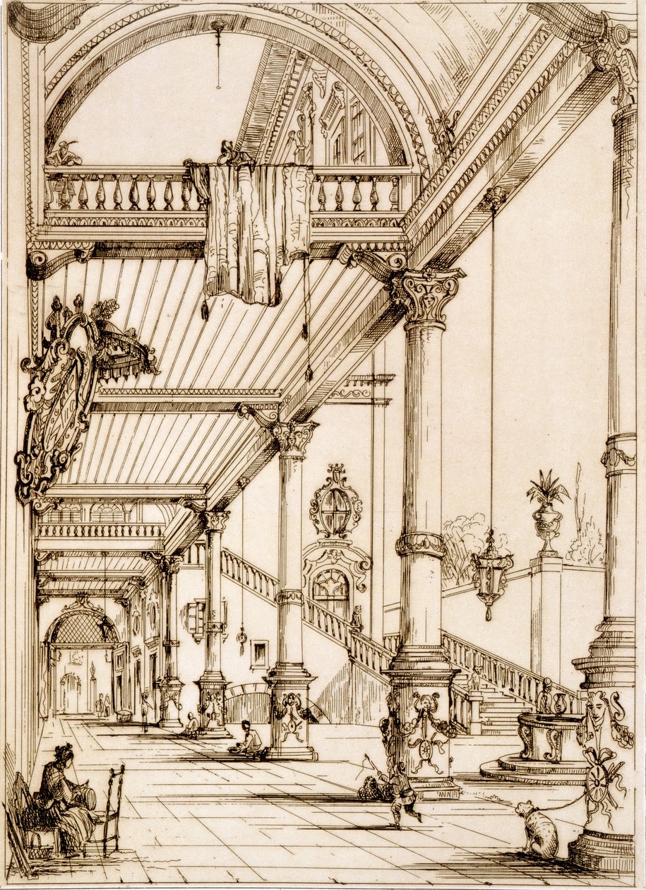Atrio de un palacio, en Génova, de 