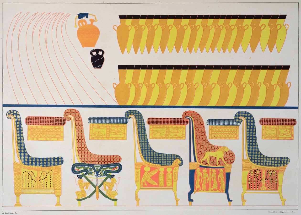 Frescos de muebles de la tumba de Ramsés IV, 1835-45 de Jean Francois Champollion