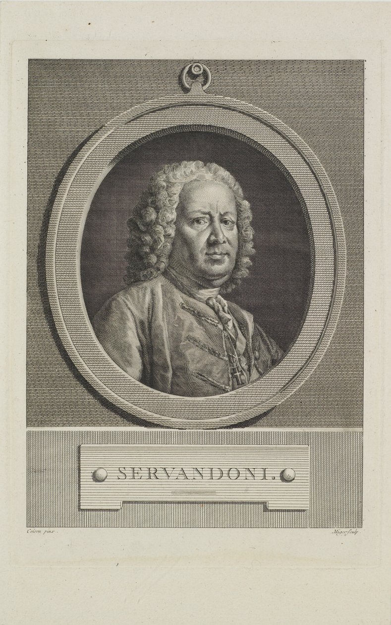 Servandoni, grabado por Simon Charles Miger, c.1766 de Jean Francois Colson