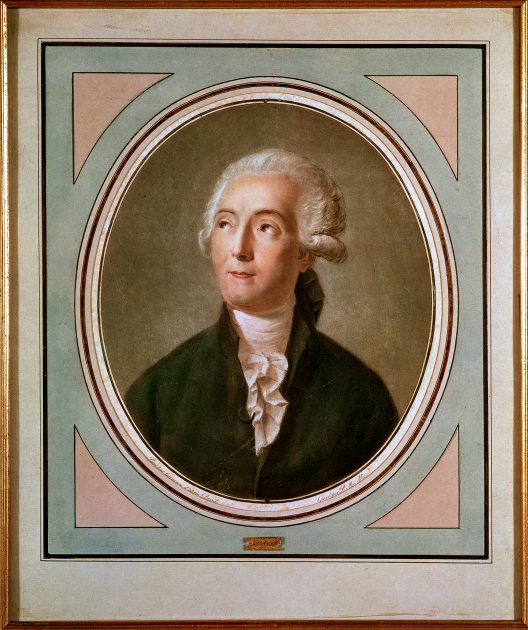 Retrato de Antoine Laurent de Lavoisier (1743-94) químico francés, grabado por Pierre Michel Alix después de un retrato de Jacques Louis David de Jean Francois Garneray