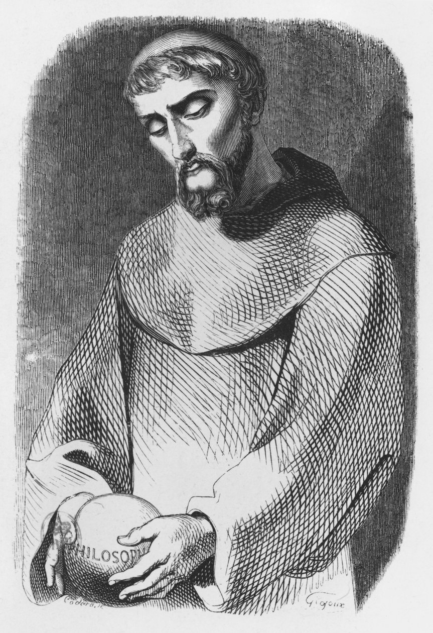 Abelardo como monje en Saint-Gildas-de-Rhuys, ilustración de 