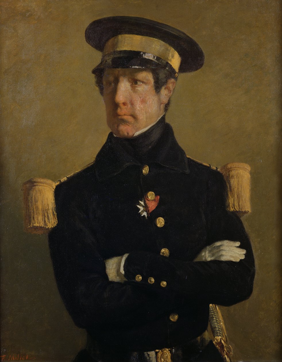 Pierre Claude Aimable Gachot, Teniente Naval, c. 1845 de Jean Francois Millet