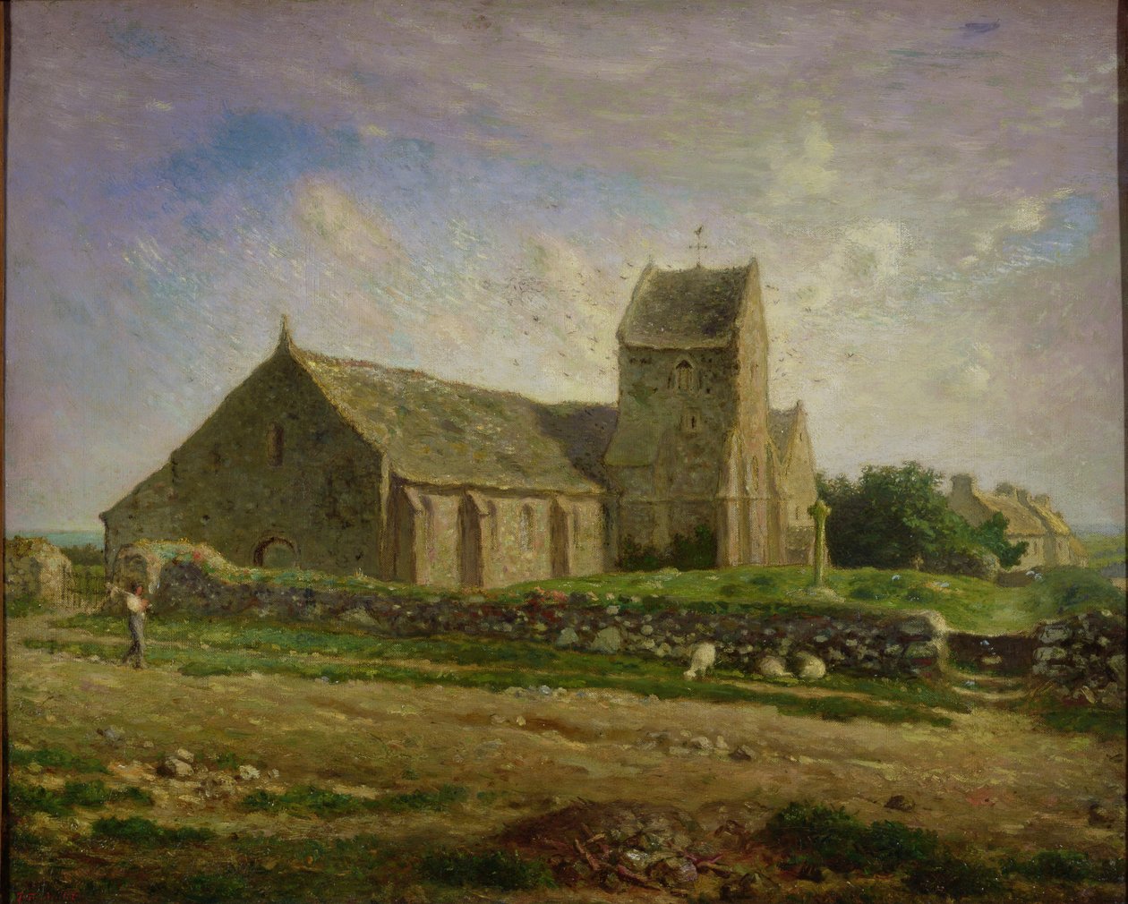 La iglesia en Greville, c.1871-74 de Jean Francois Millet