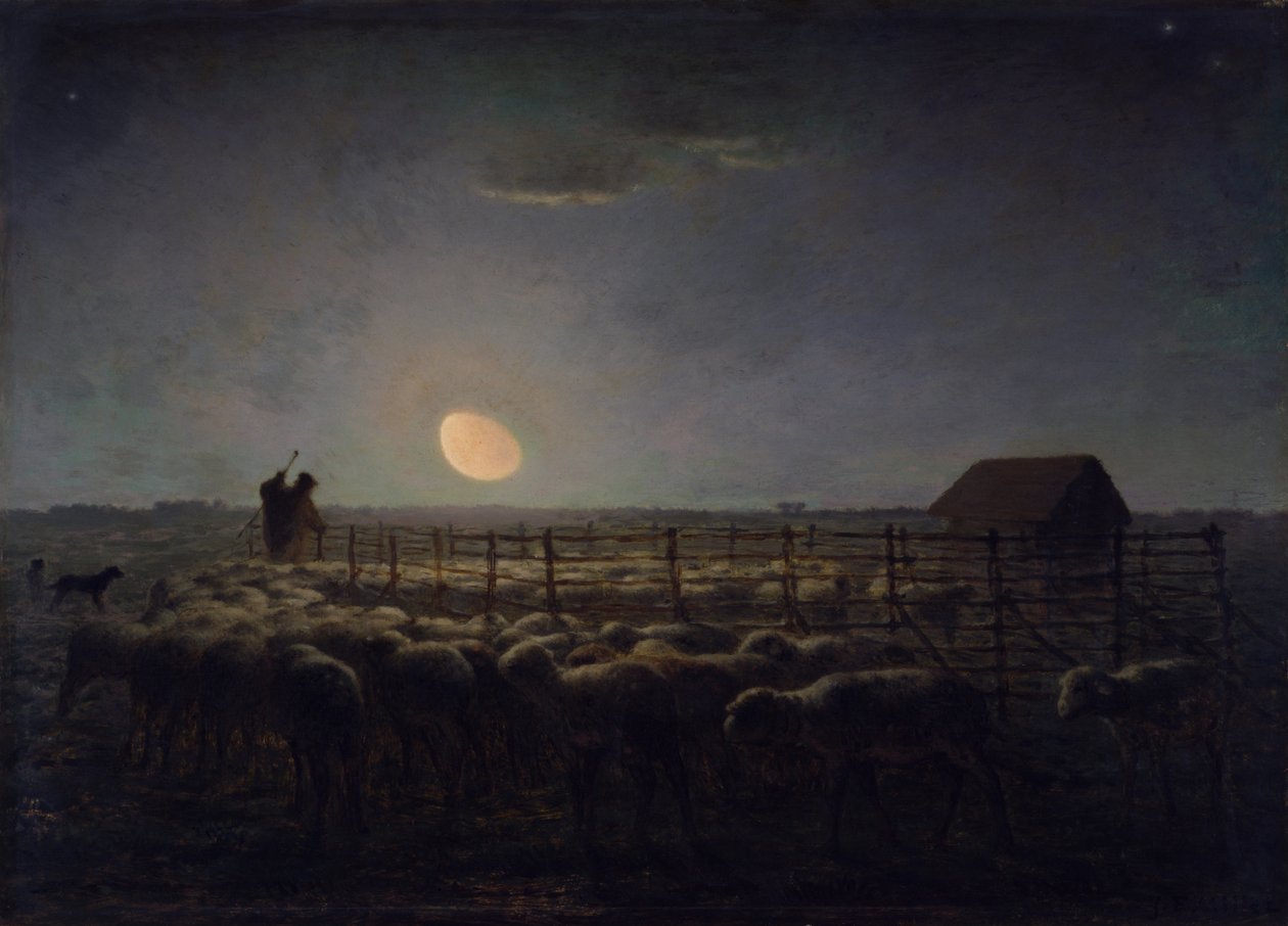 El redil, luz de luna de Jean Francois Millet