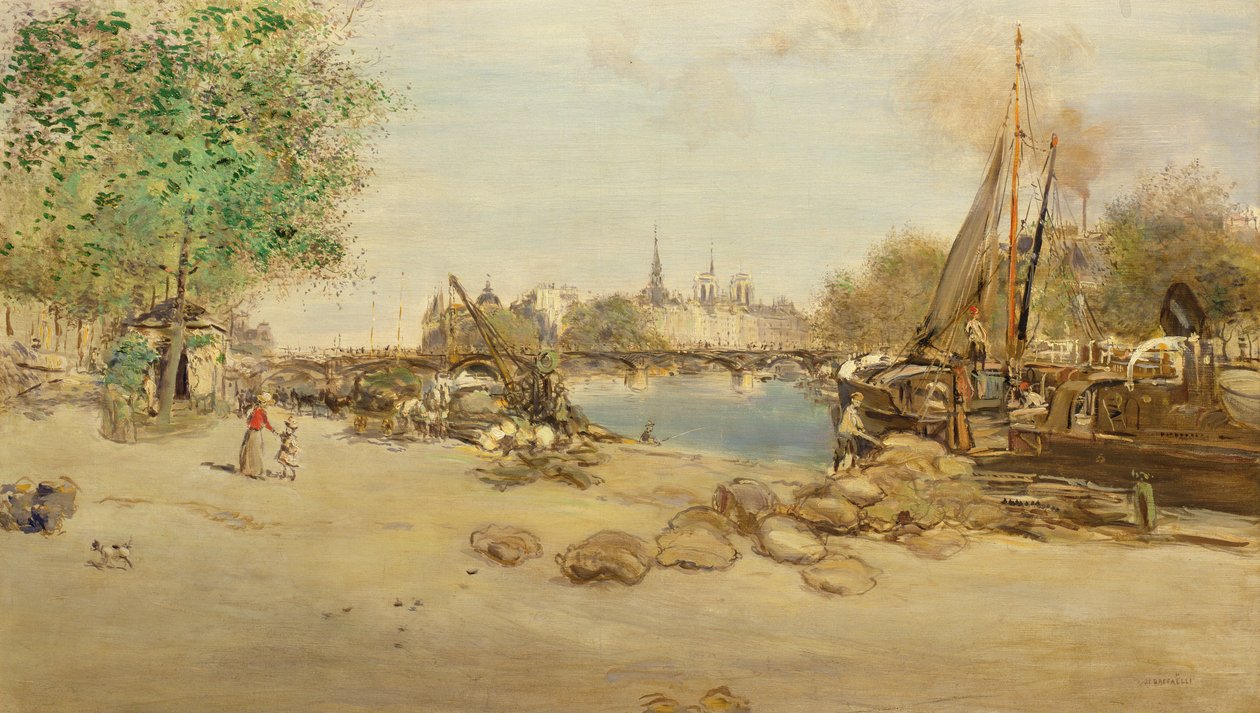 El puerto St. Nicolas en París de Jean Francois Raffaelli