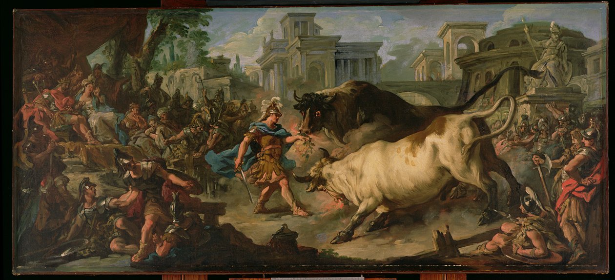Jason domando los toros de Eetes, 1742 de Jean François de Troy
