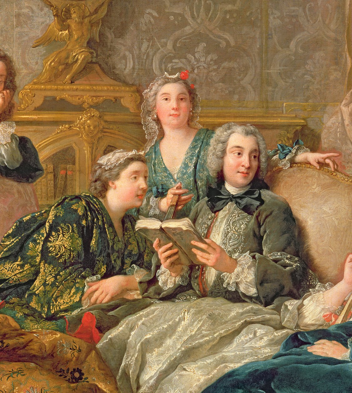 La lectura de Molière, c.1728 (detalle) de Jean François de Troy