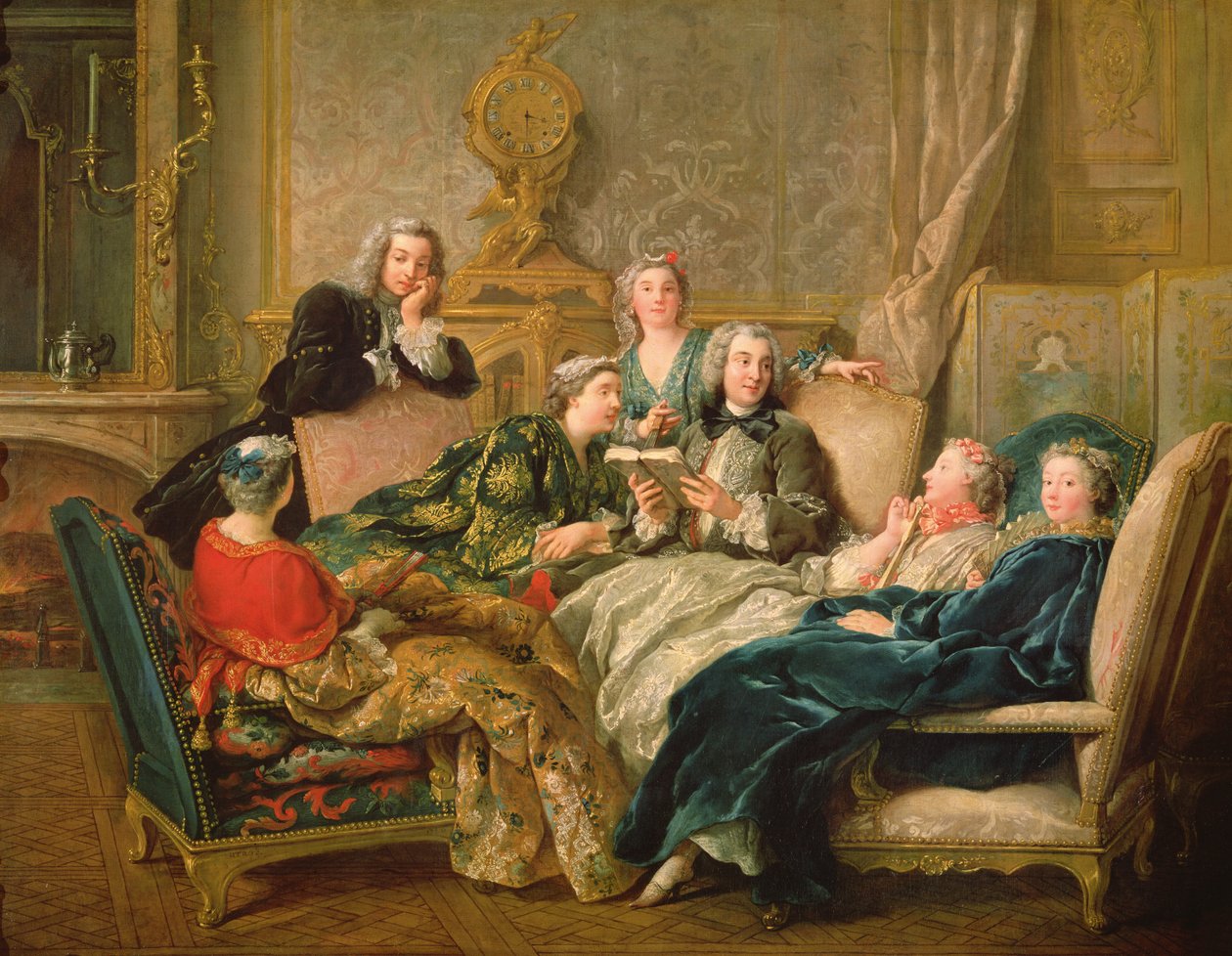 La lectura de Molière, c.1730 de Jean François de Troy