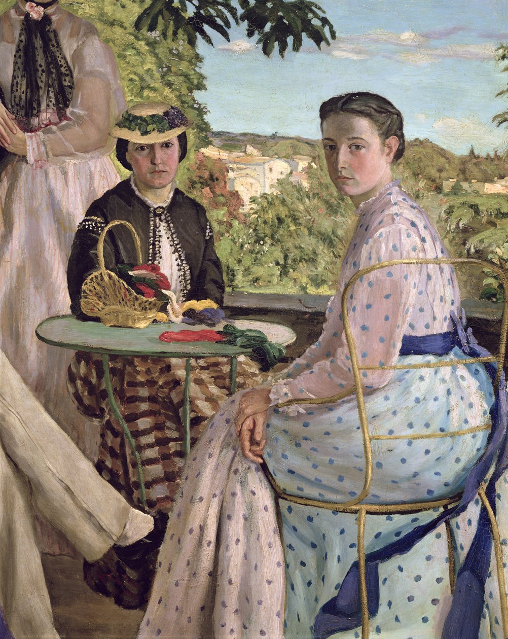 Reunión familiar, detalle de dos mujeres, 1867 de Jean Frederic Bazille