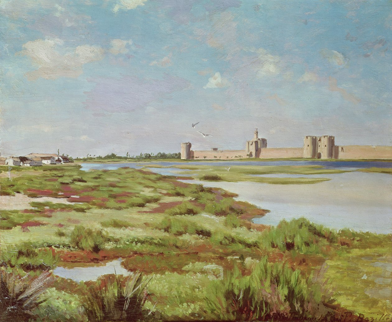 Las Murallas de la Ciudad de Aigues-Mortes, 1867 de Jean Frederic Bazille