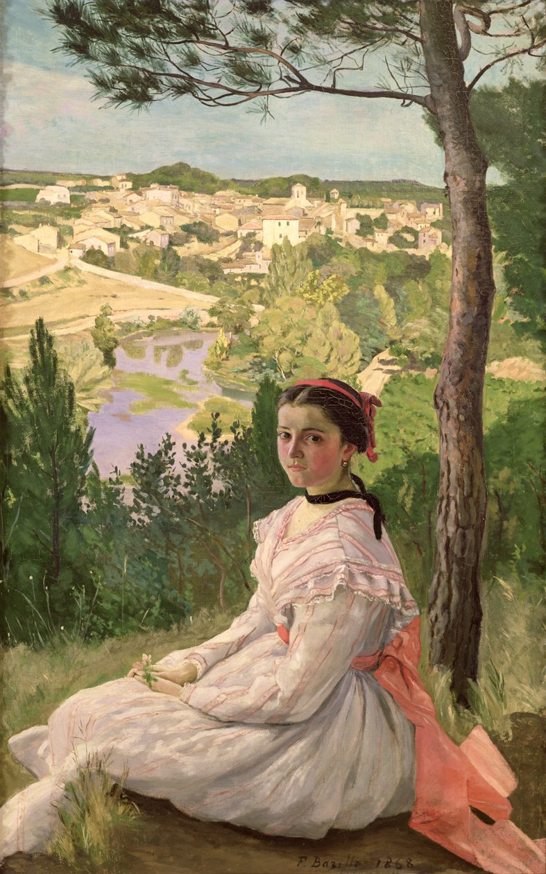 Vista del pueblo, Castelnau, 1868 de Jean Frederic Bazille