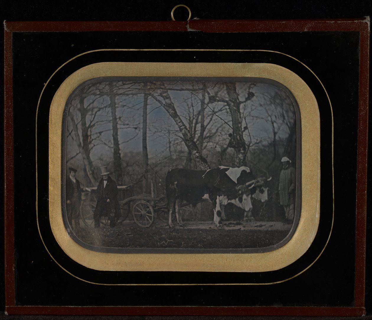 Jean-Gabriel Eynard con dos sirvientes y un carro tirado por bueyes de Jean Gabriel Eynard