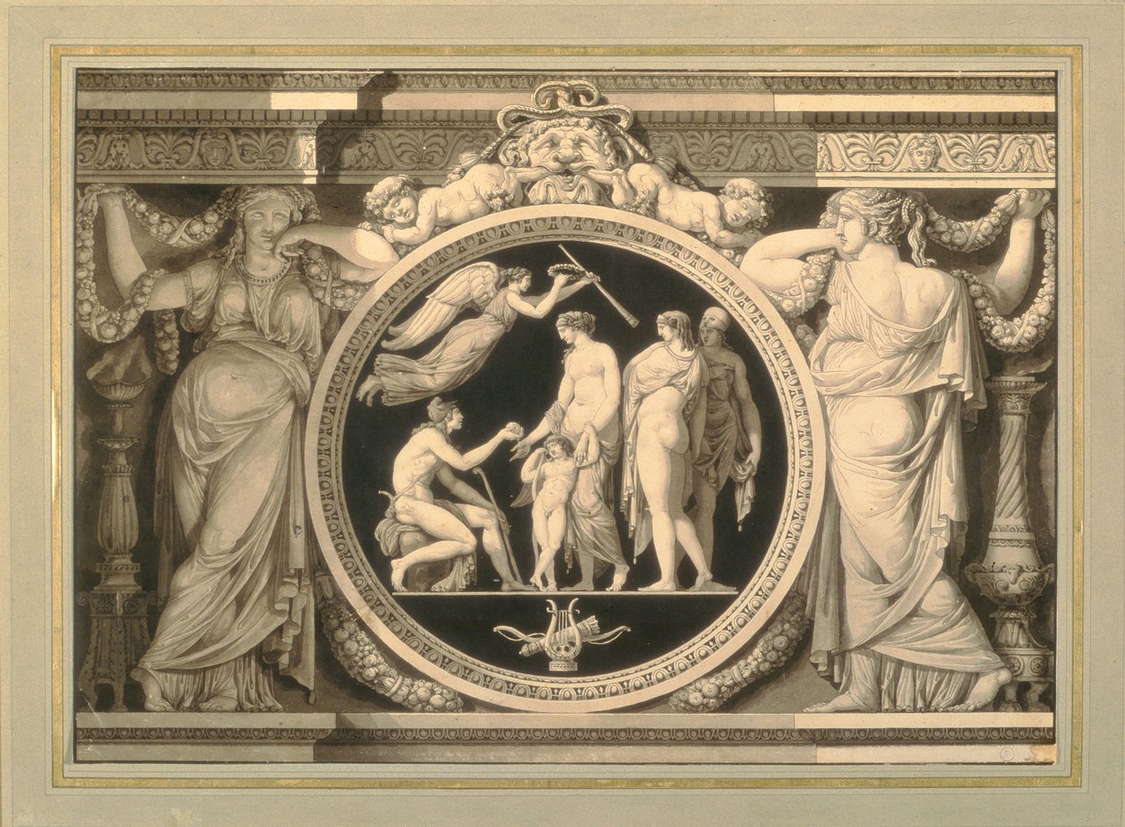 Diseño para un relieve de El Juicio de Paris de Jean Guillaume Moitte