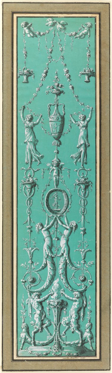 Panel de Arabescos para el Hôtel de Salm, París de Jean Guillaume Moitte