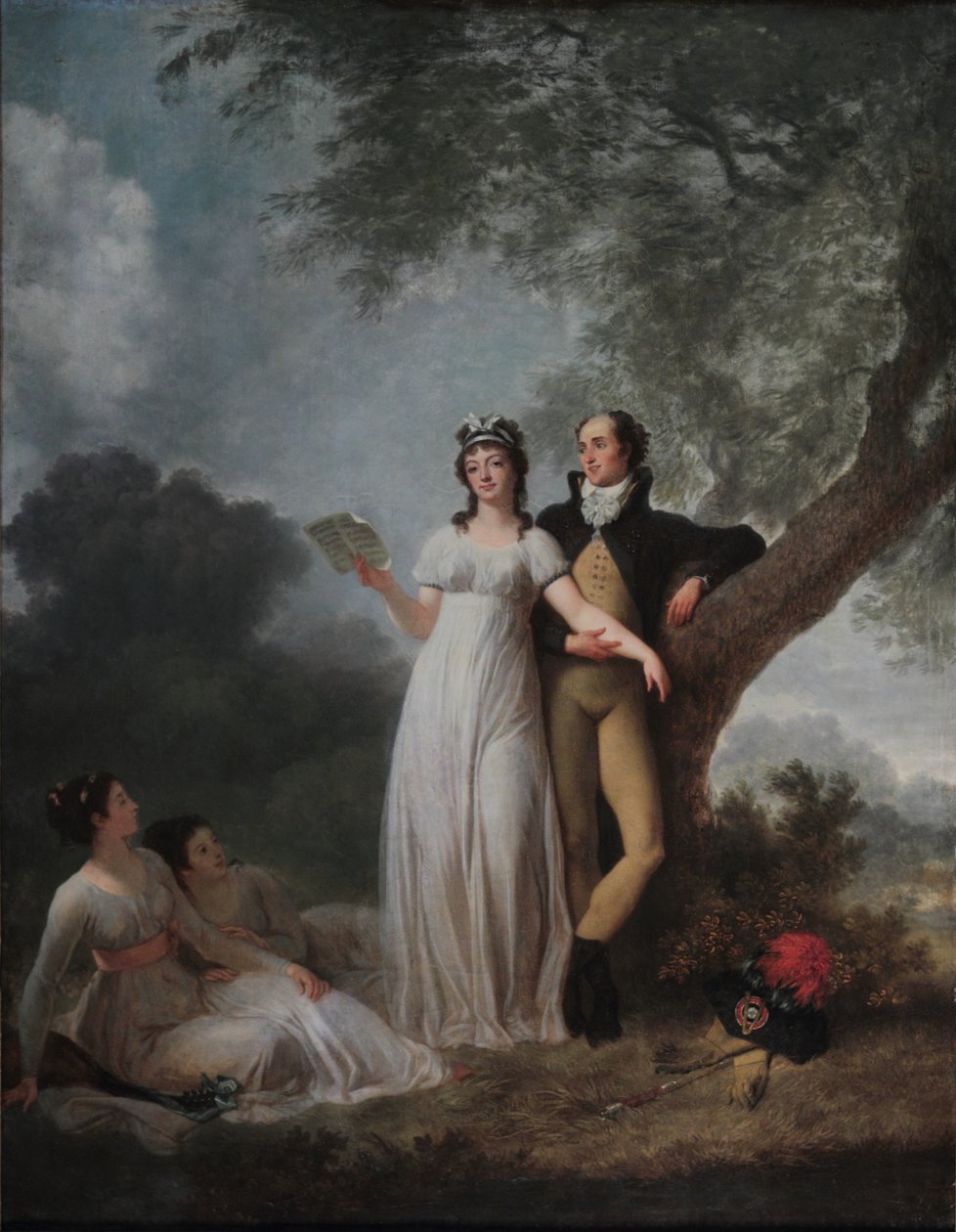 Cuatro personajes en un parque de Jean Honore Fragonard