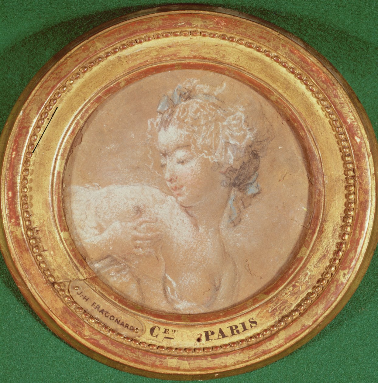 Joven apretando su pecho de Jean Honore Fragonard