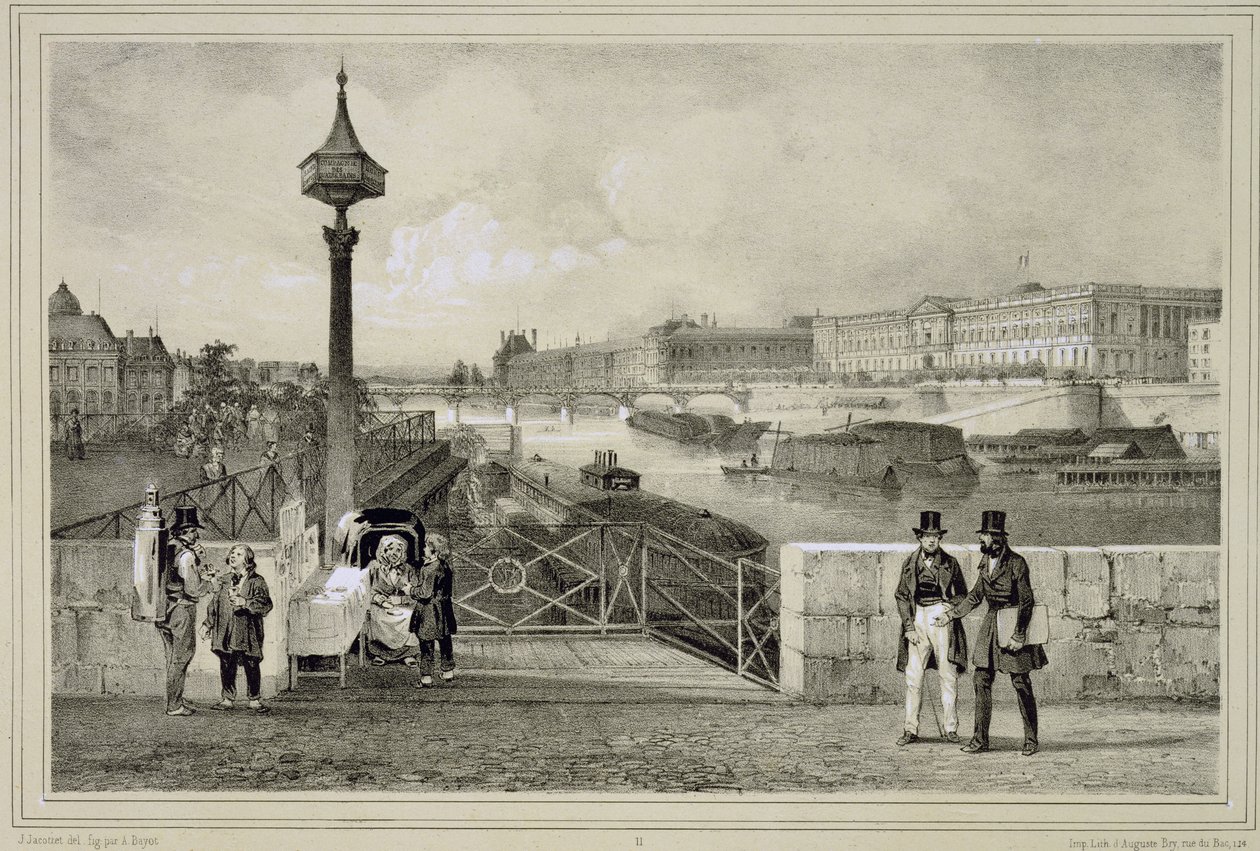 Le Louvre, grabado por Auguste Bry de Jean Jacottet