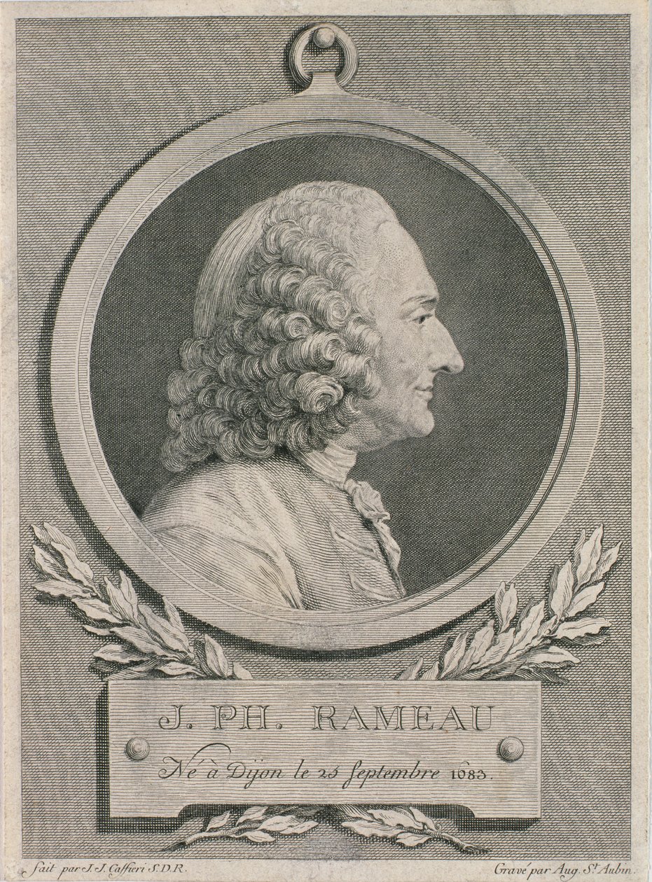 Retrato de Jean Philippe Rameau (1683-1764) grabado por Auguste de Saint-Aubin de Jean Jacques Caffieri