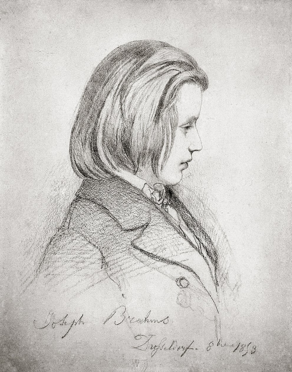 Retrato de Johannes Brahms (1833-97) a los veinte años, 1853 de Jean Joseph Bonaventure Laurens