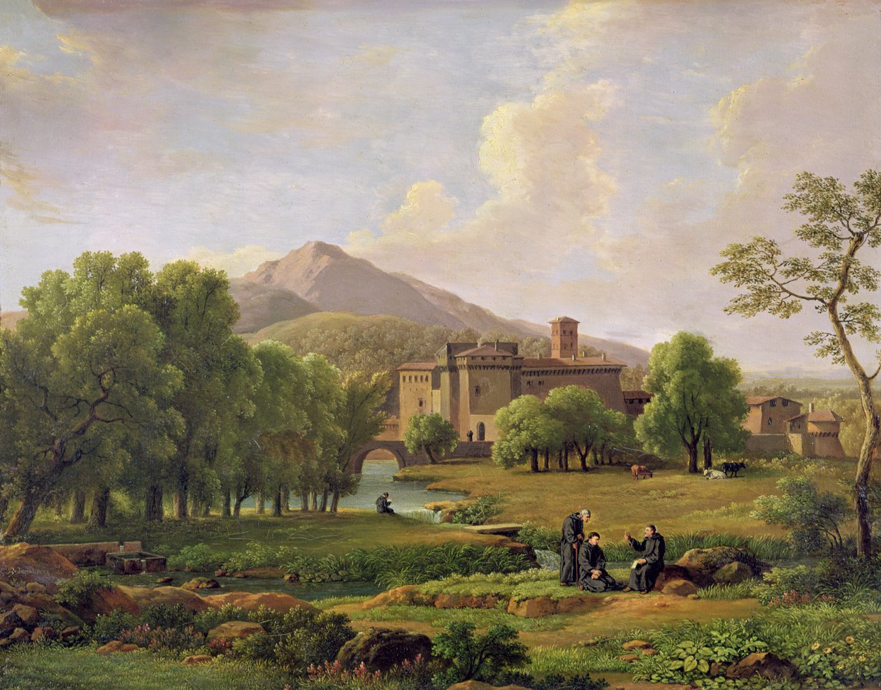 Vista del Monasterio de Grottaferrata, 1844 de Jean Joseph Xavier Bidauld