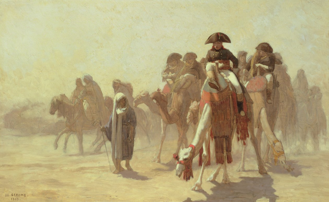 El general Bonaparte con su estado mayor militar en Egipto, 1863 de Jean Leon Gerome